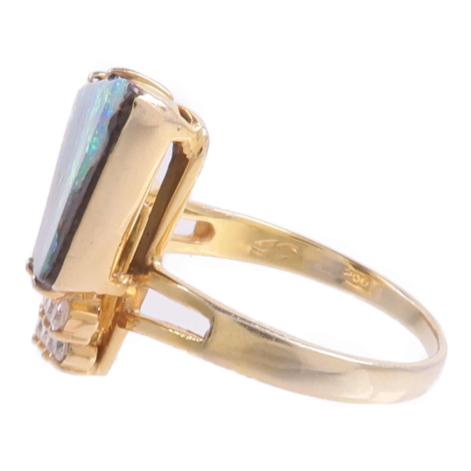 JEWELRY PT900鉑金Opal Diamond Ring蛋白石/鑽石戒指