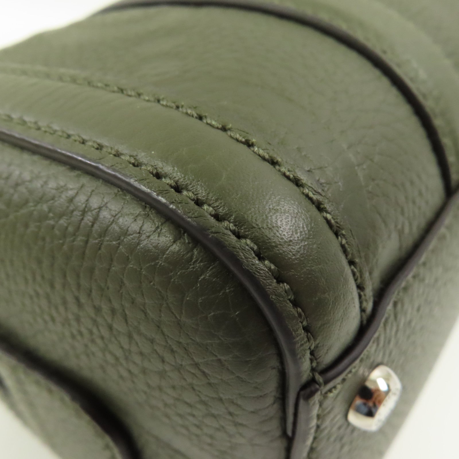 GUCCI GG SHW Mini Jumbo GG Duffle 2 Way Shoulder Hand Bag Calfskin Leather Green