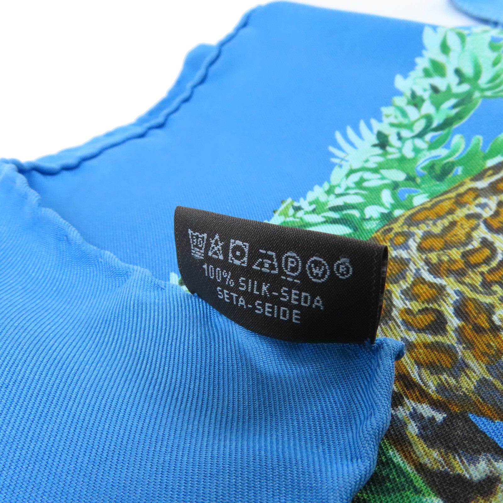 HERMES 【激減優惠】絲質Scarf絲巾藍色