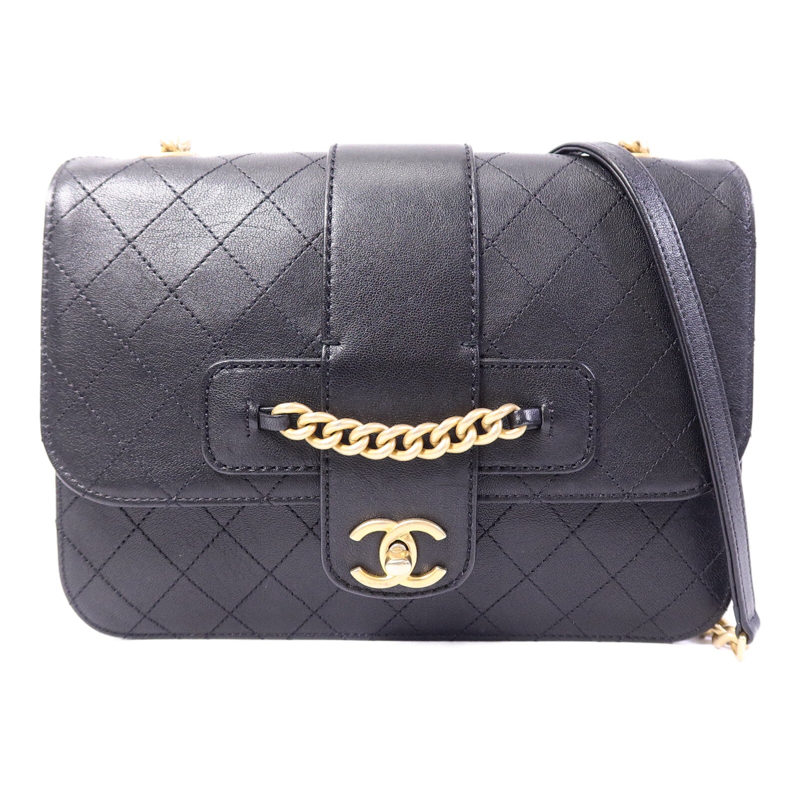CHANEL 牛皮皮革Chain Shoulder Bag鏈帶肩背袋