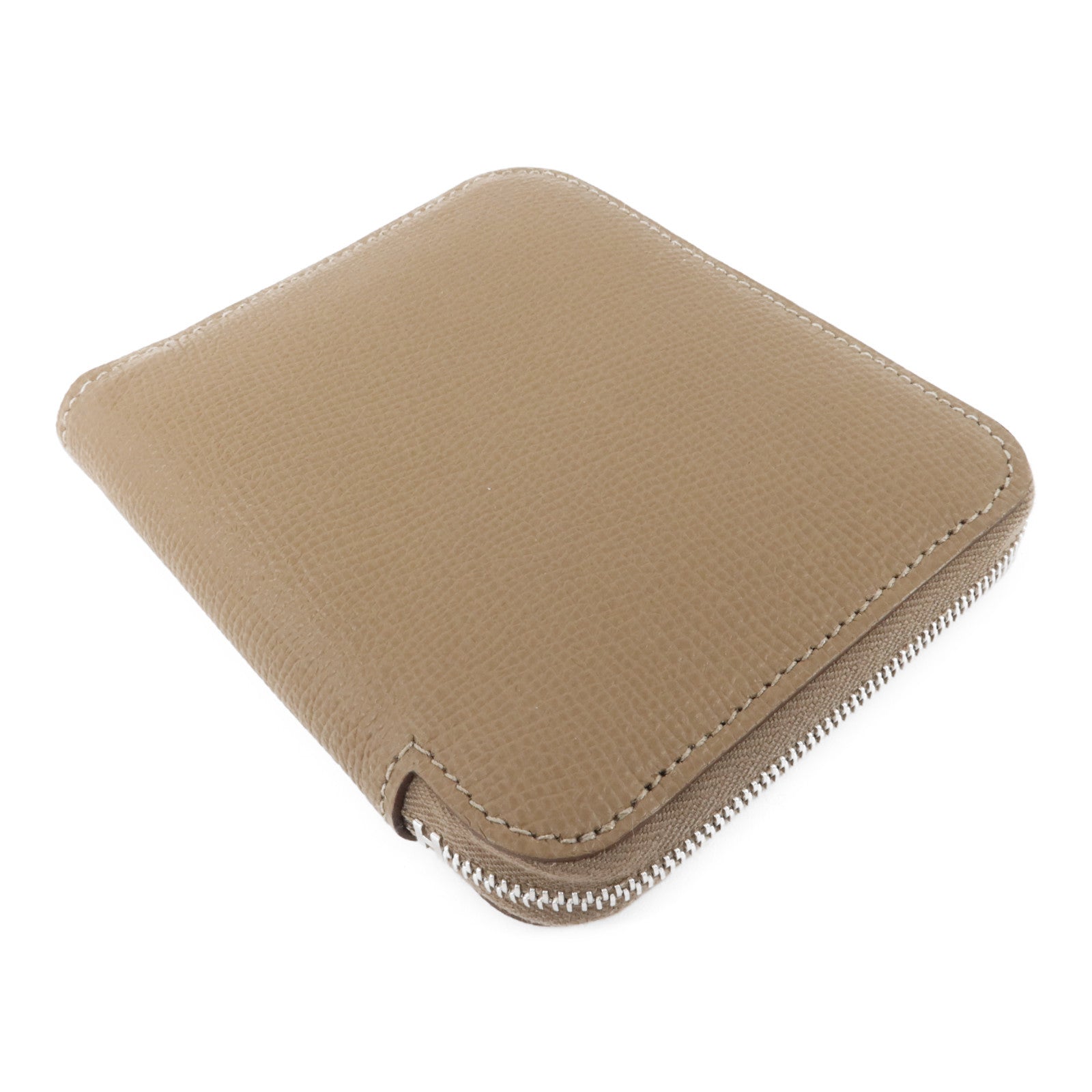 HERMES Epsom皮革Silk In Compact Wallet錢包Etoupe