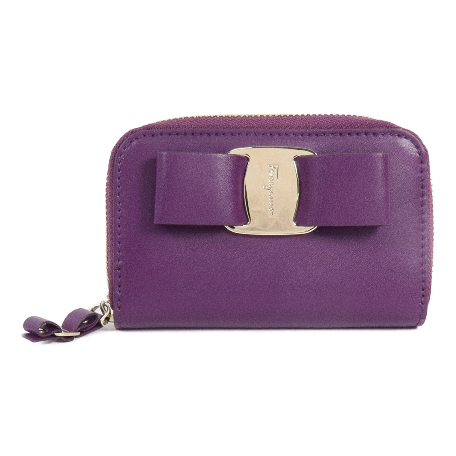 Salvatore Ferragamo 牛皮皮革Vara Bow Coin Purse零錢包/卡片套