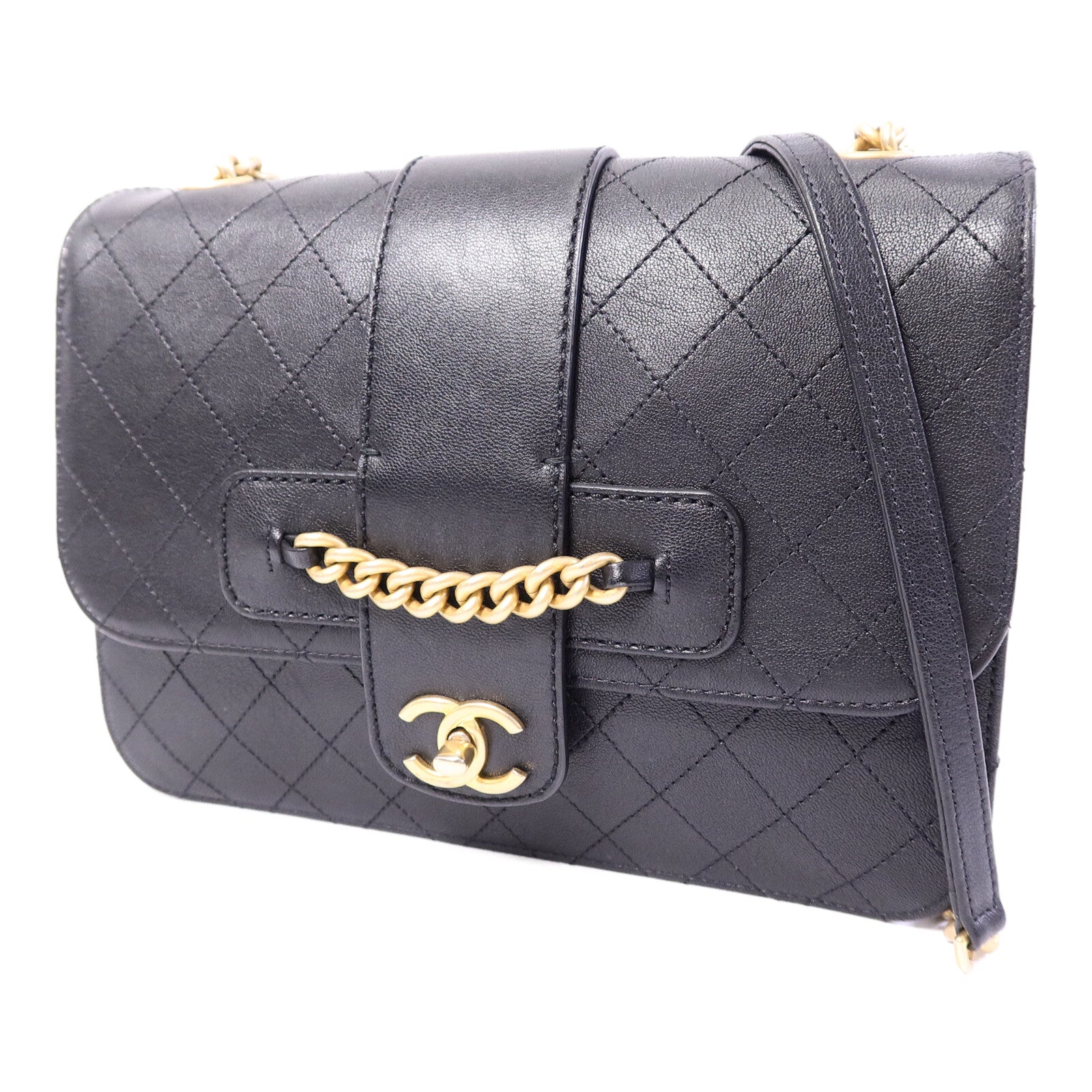 CHANEL 牛皮皮革Chain Shoulder Bag鏈帶肩背袋