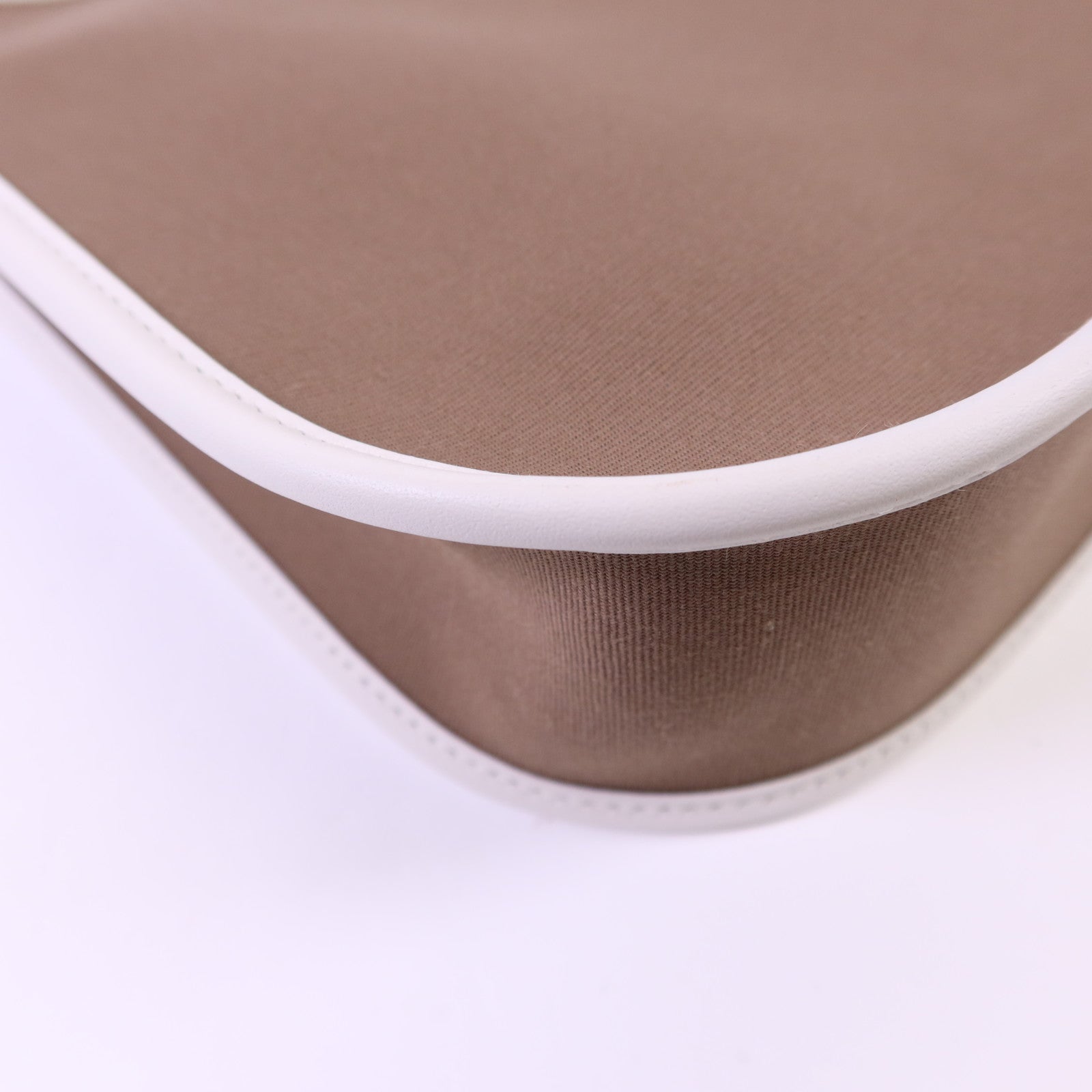HERMES Swift皮革/Toile布料Evelyne 29銀扣肩背袋Etoupe