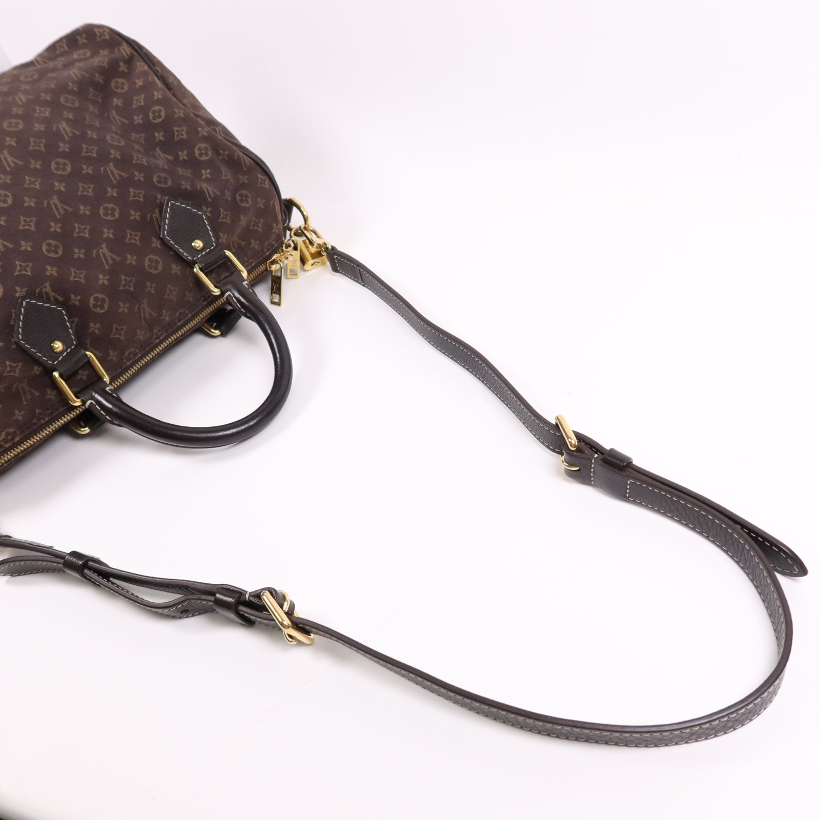 LOUIS VUITTON Monogram Mini Lin Speedy 30金扣手挽肩背兩用袋
