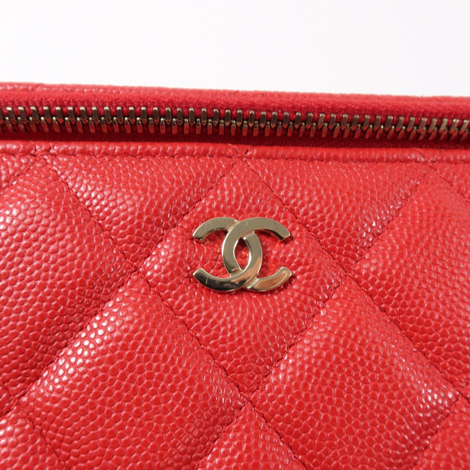 CHANEL 牛皮皮革Vanity Case鏈帶肩背袋