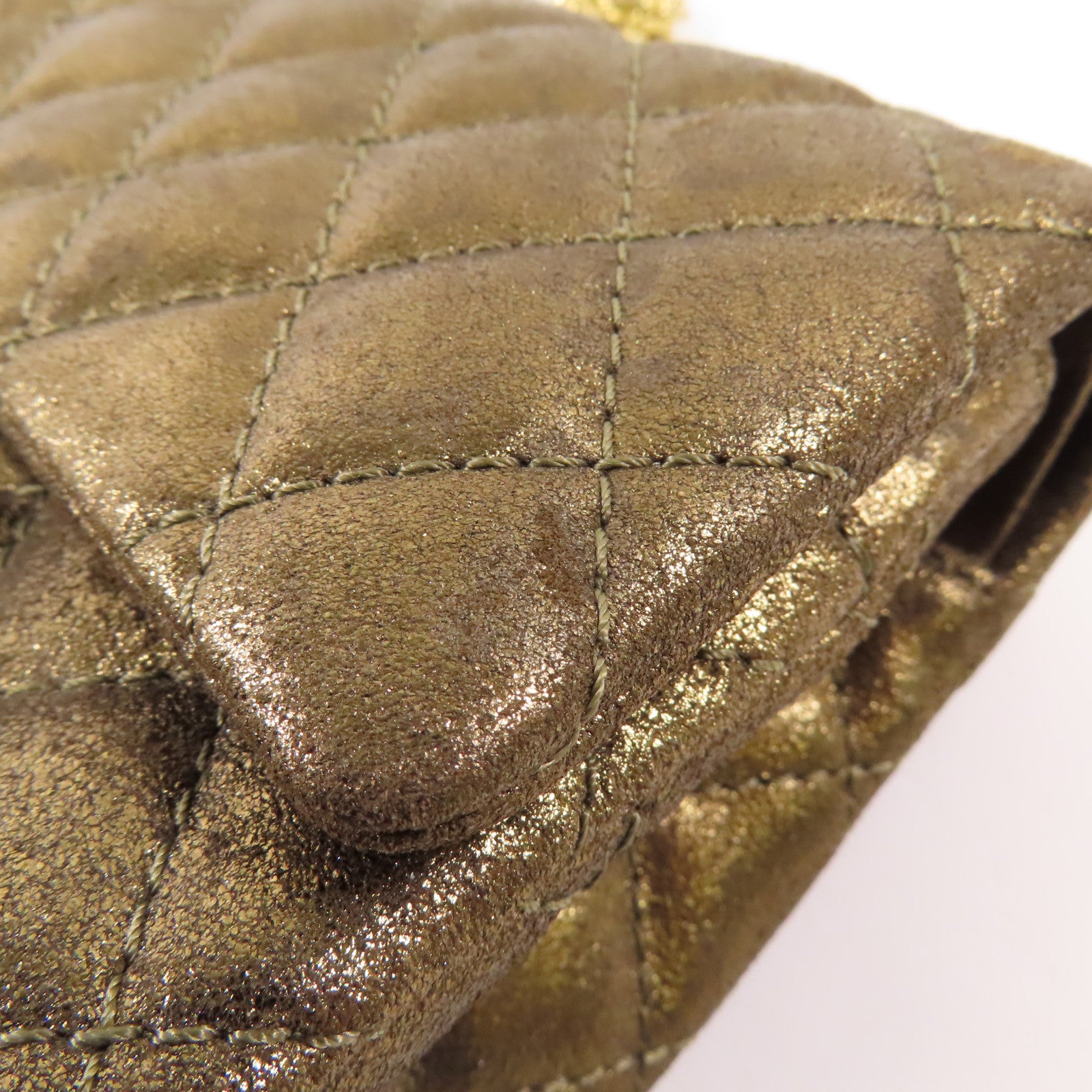 CHANEL CC GHW 2.55 Chain Shoulder Bag Calfskin Leather Gold