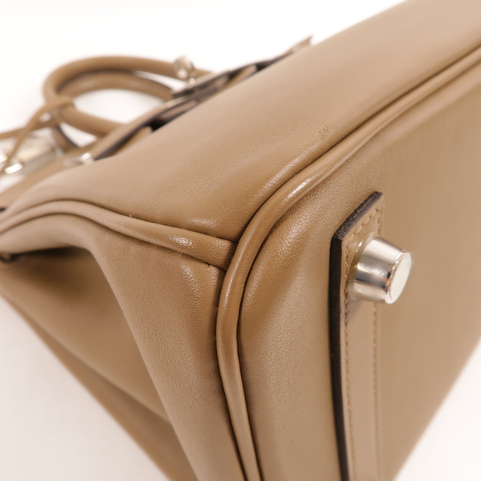 HERMES Jonathan皮革Birkin 25手挽袋Beige De Weimar