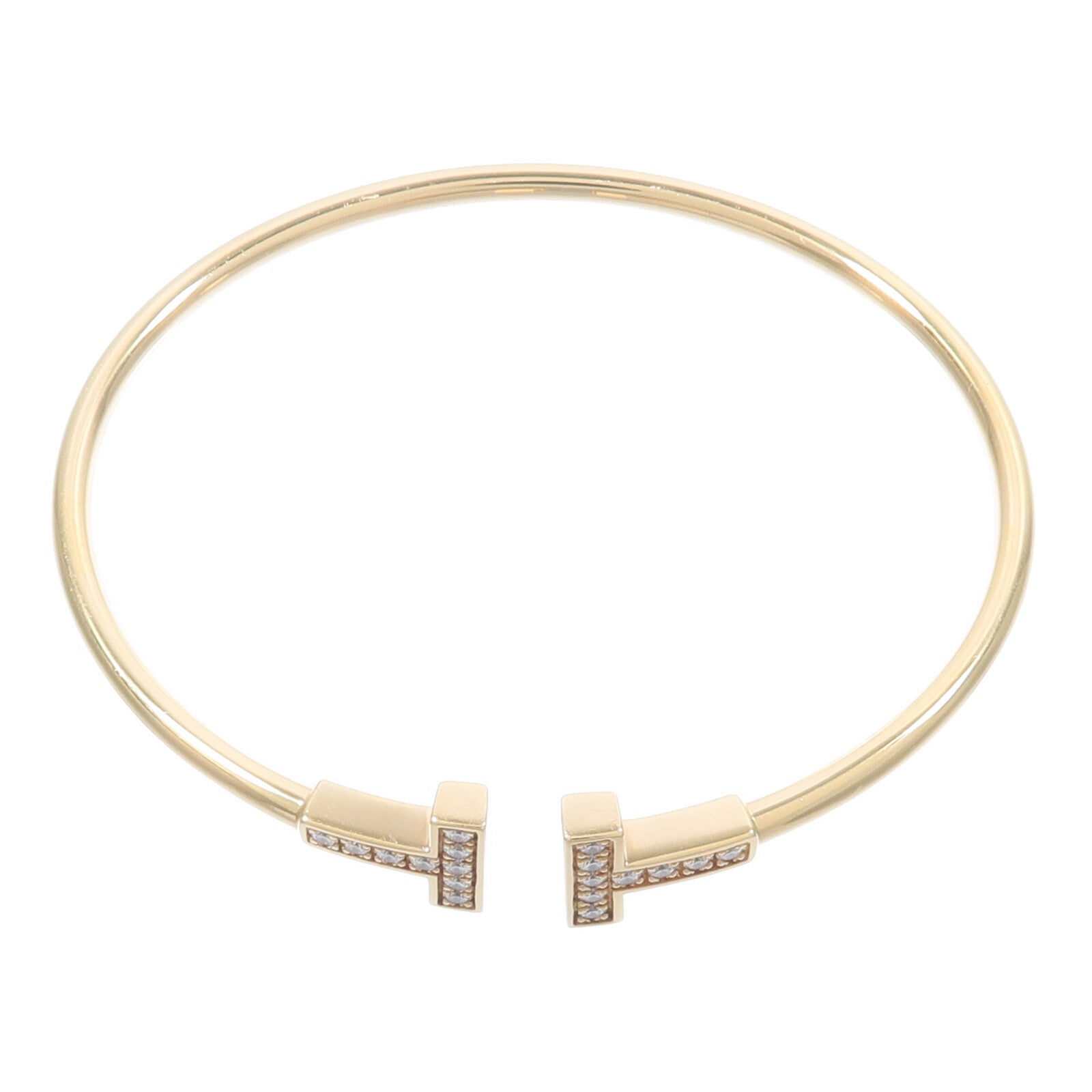 TIFFANY＆CO 18K黃金T Wire Diamond Bracelet鑽石手鐲