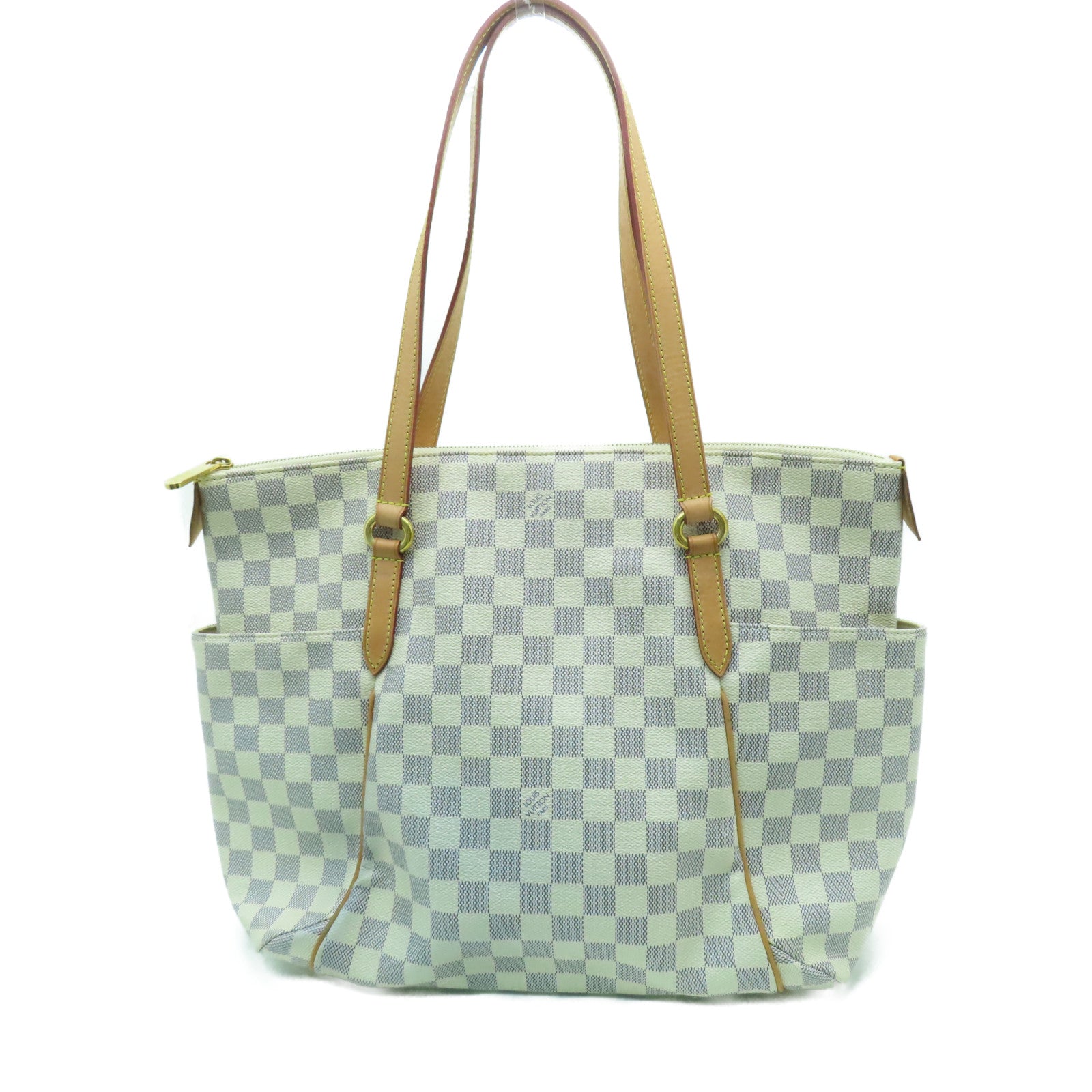 LOUIS VUITTON 【清倉大減價】Damier Totally MM金扣肩背袋米白色