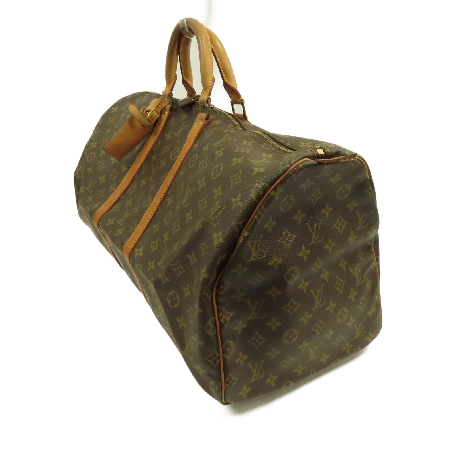 LOUIS VUITTON Monogram Keepall 55金扣波士頓包啡色