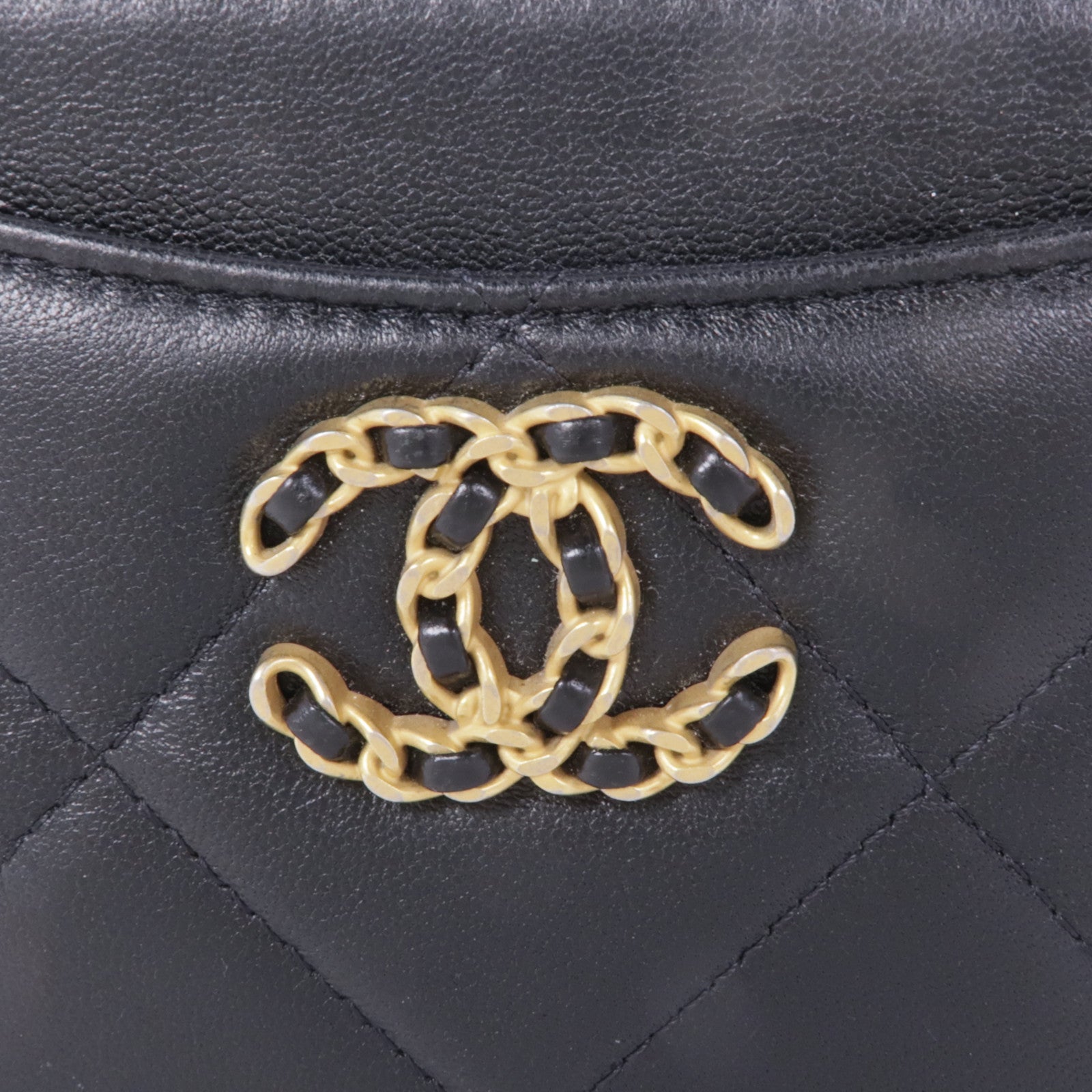 CHANEL 羊皮皮革Small Wallet金扣錢包