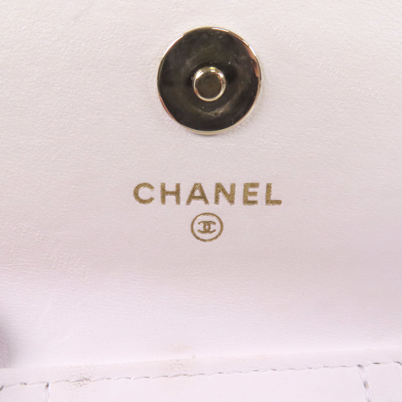 CHANEL 羊皮皮革Phone Bag金扣鏈帶肩背袋
