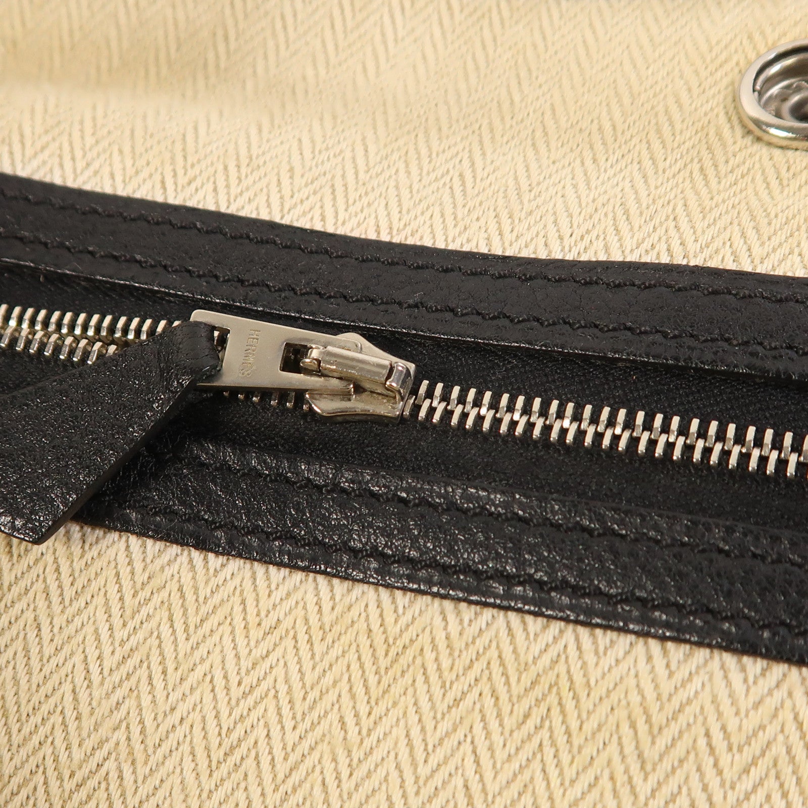 HERMES Negonda皮革Garden Party PM銀扣手挽袋Noir