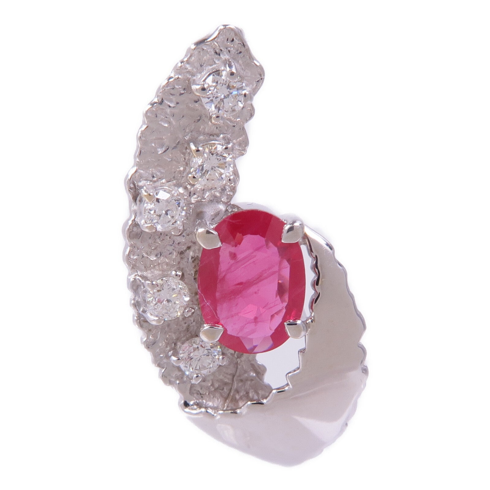 JEWELRY 【激減優惠】18K白金Ruby Diamond Pendant Top紅寶石/鑽石吊墜