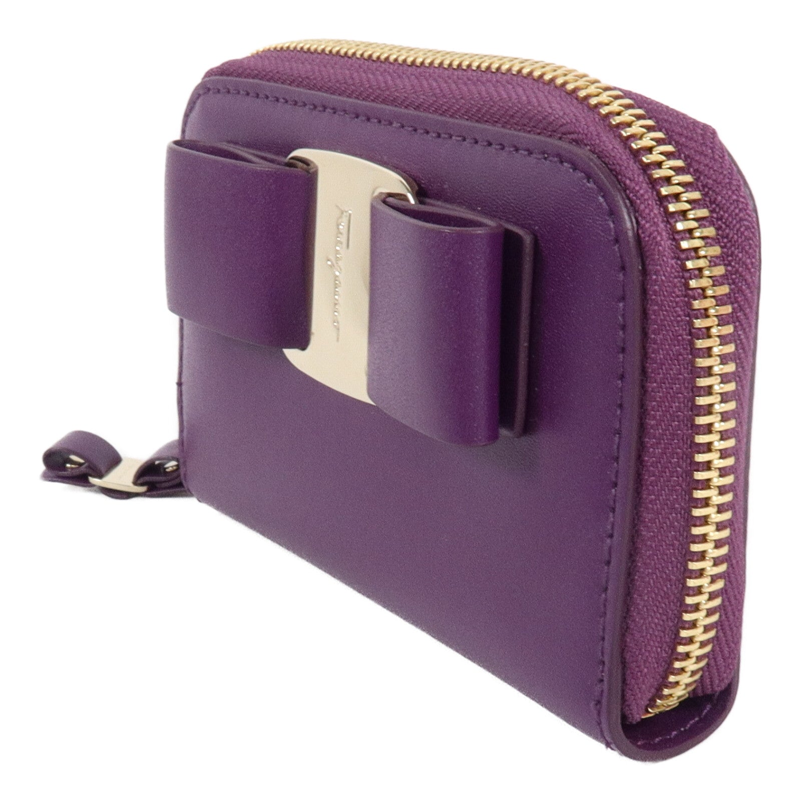 Salvatore Ferragamo 牛皮皮革Vara Bow Coin Purse零錢包/卡片套