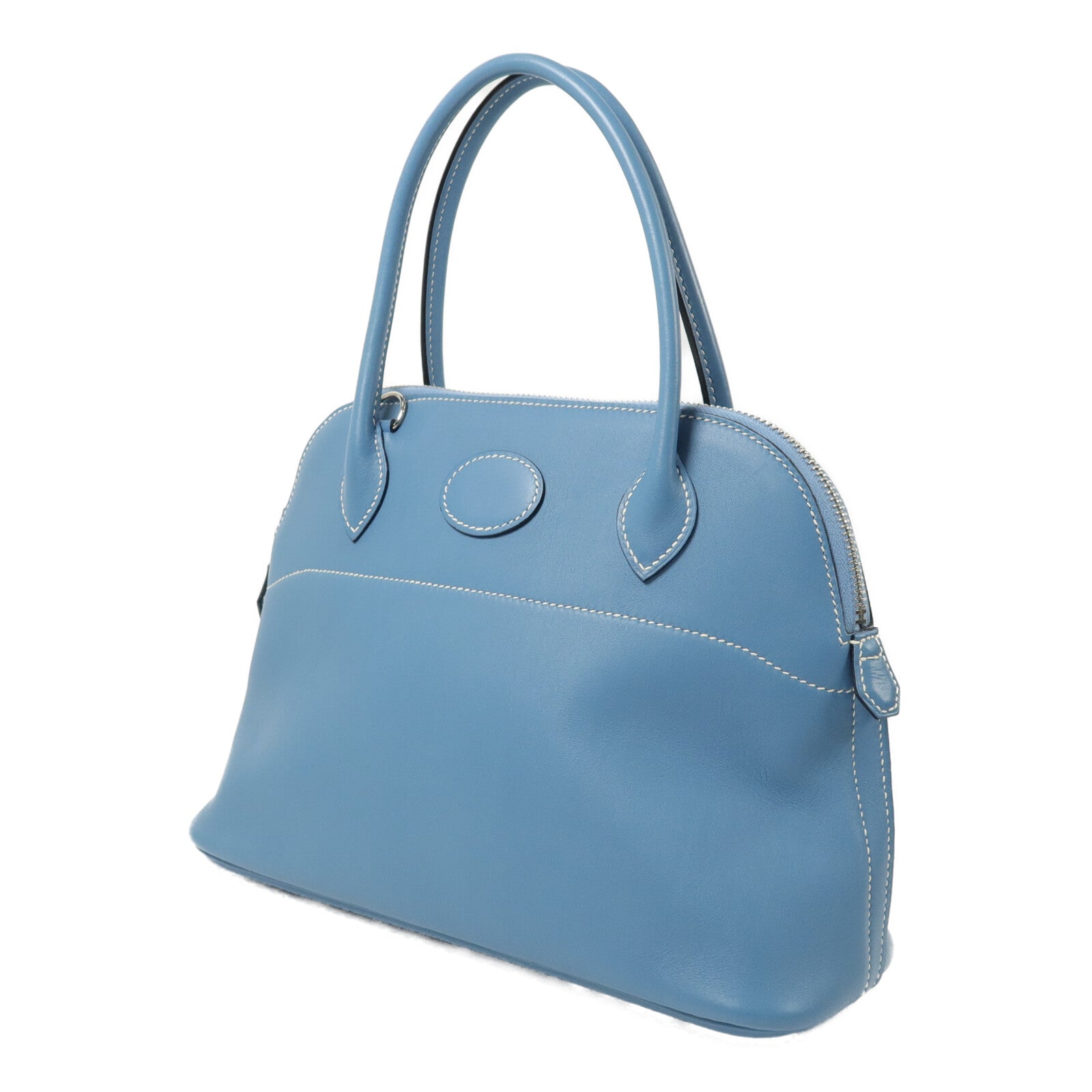 HERMES Swift皮革Bolide 27手挽肩背兩用袋Blue Jean