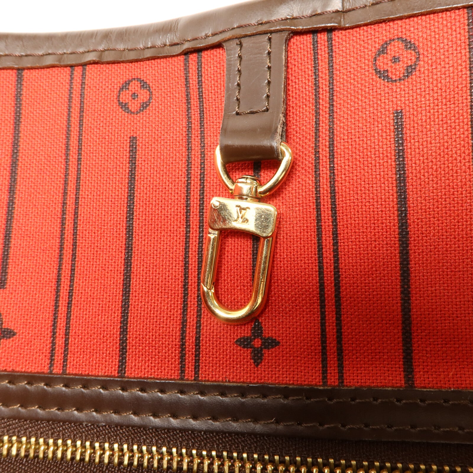 LOUIS VUITTON Damier Neverfull金扣肩背袋