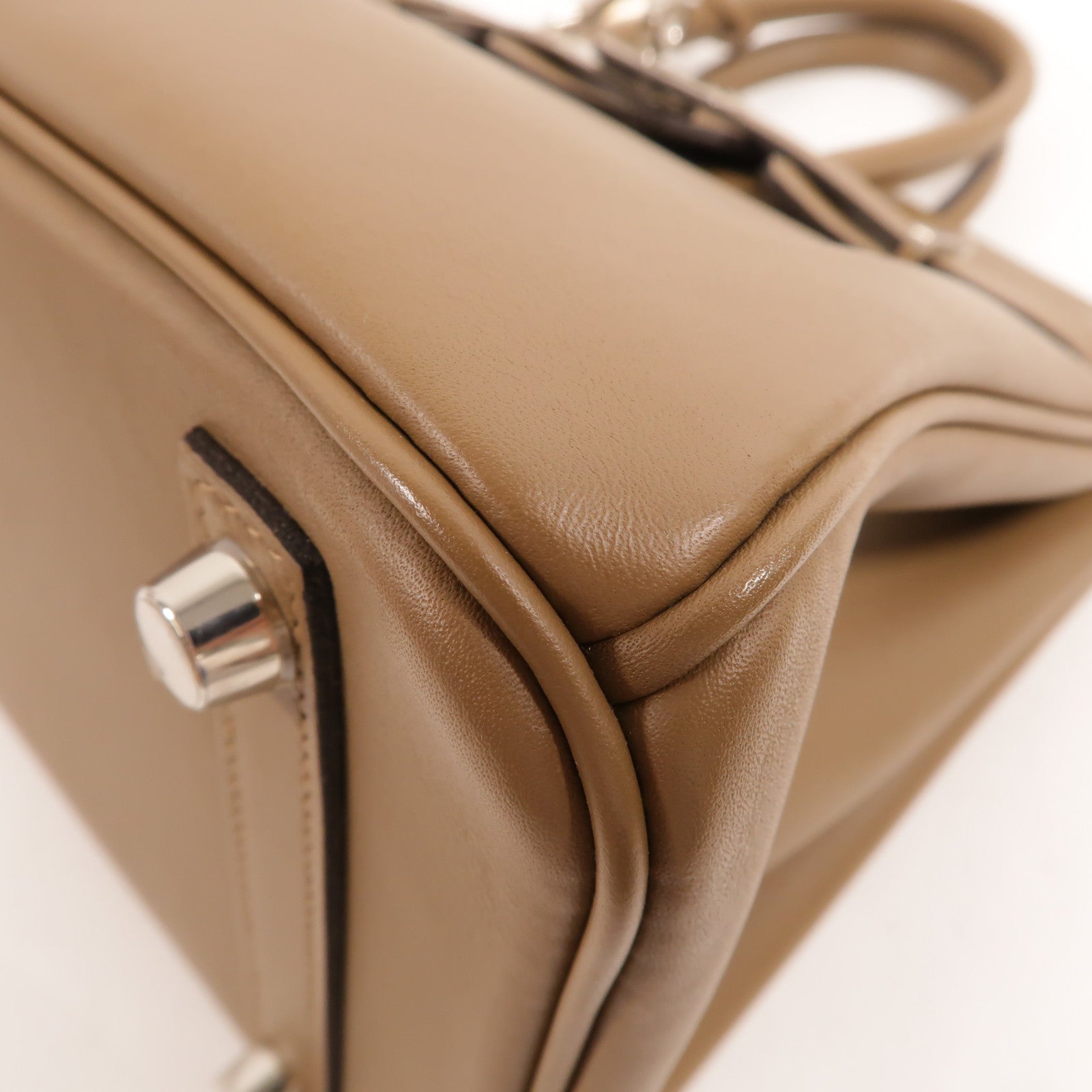 HERMES Jonathan皮革Birkin 25手挽袋Beige De Weimar