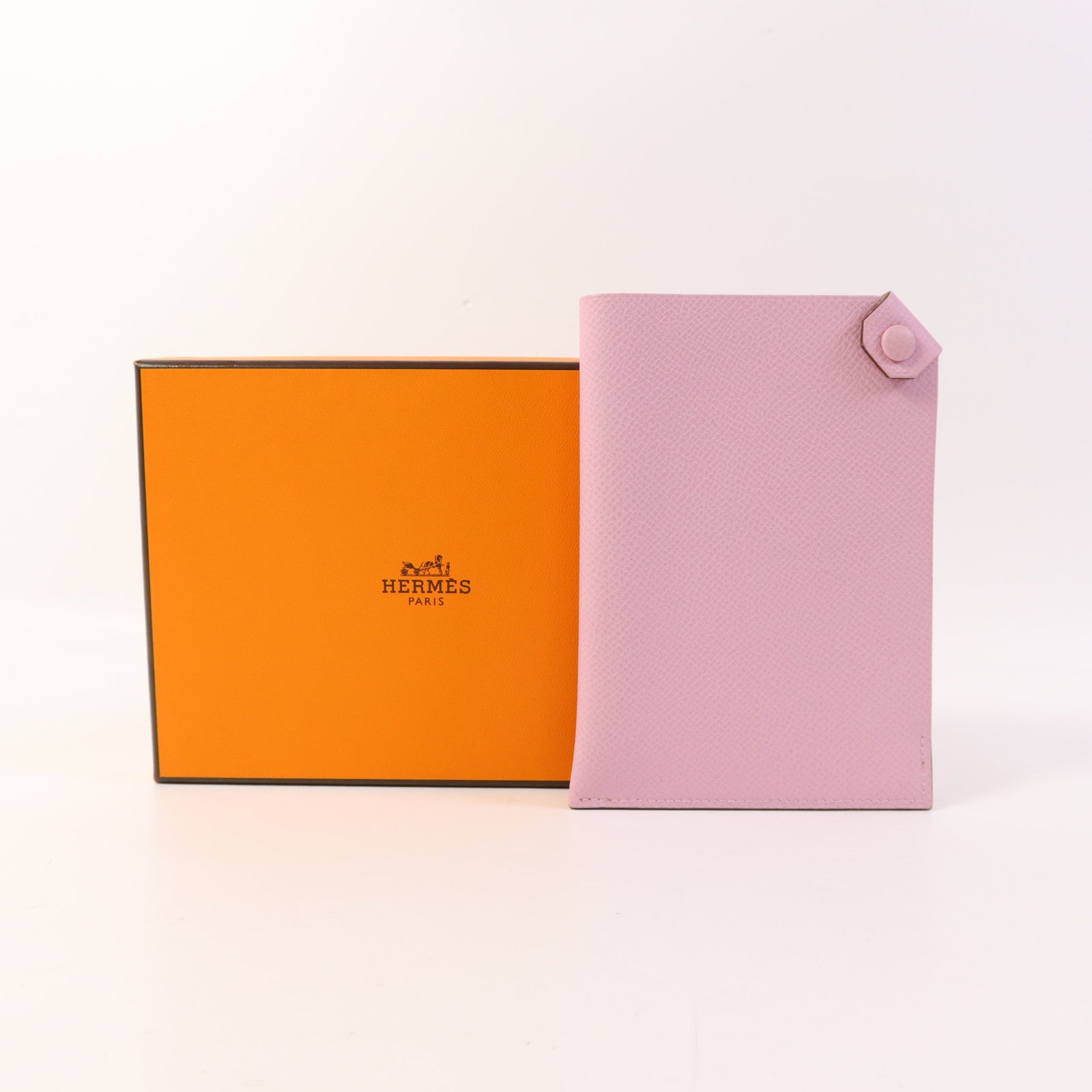 HERMES Epsom皮革Passpart Case銀扣護照套Mauve Sylvestre