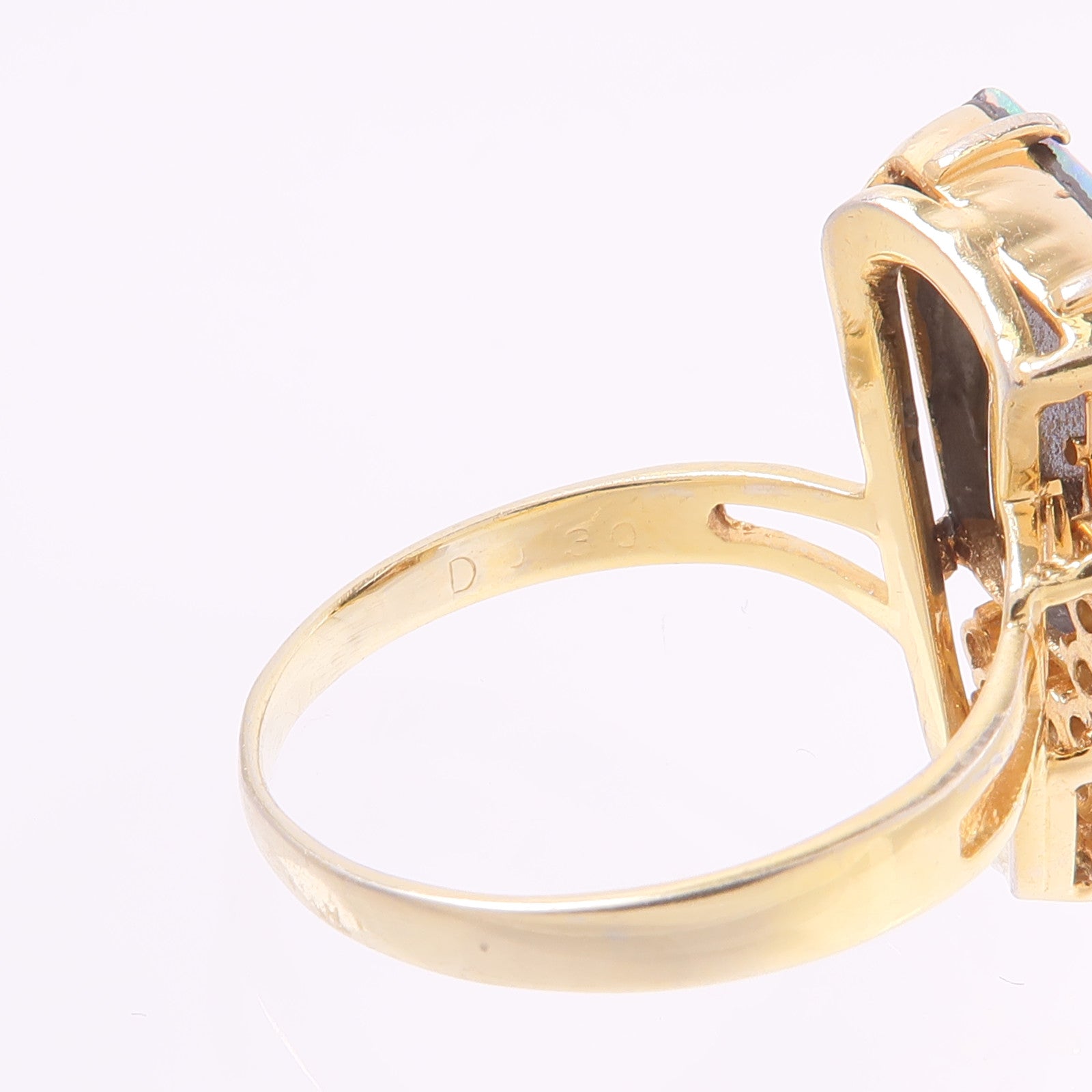 JEWELRY PT900鉑金Opal Diamond Ring蛋白石/鑽石戒指