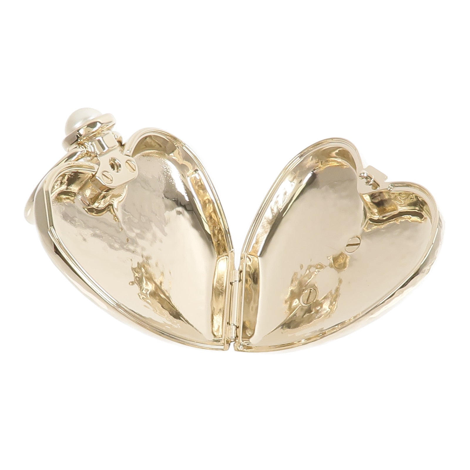 CHANEL 金屬Giant Heart Locket Pendant Necklace項鍊