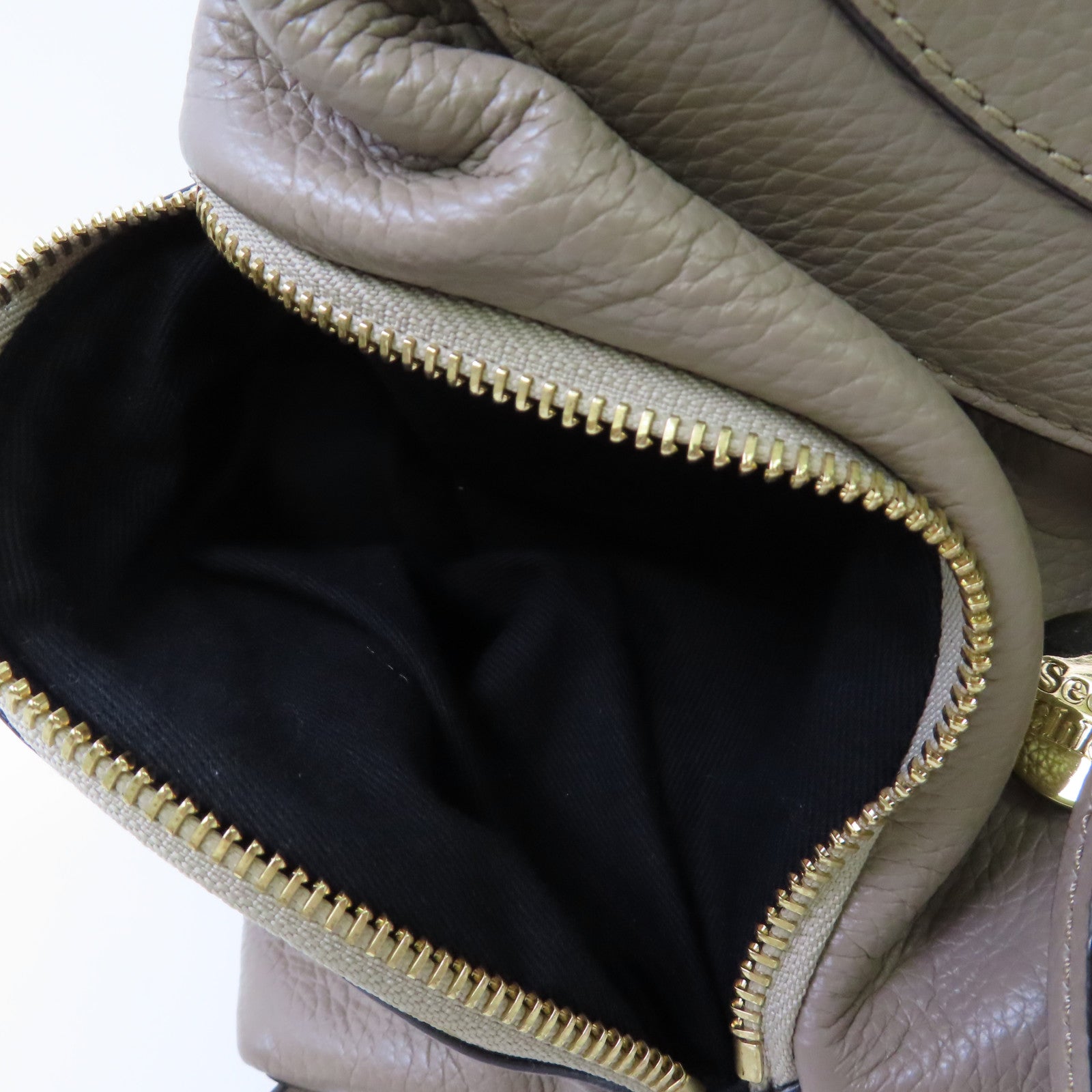 SEE BY CHLOE 牛皮皮革2Way Backpack金扣肩背背包兩用袋灰色