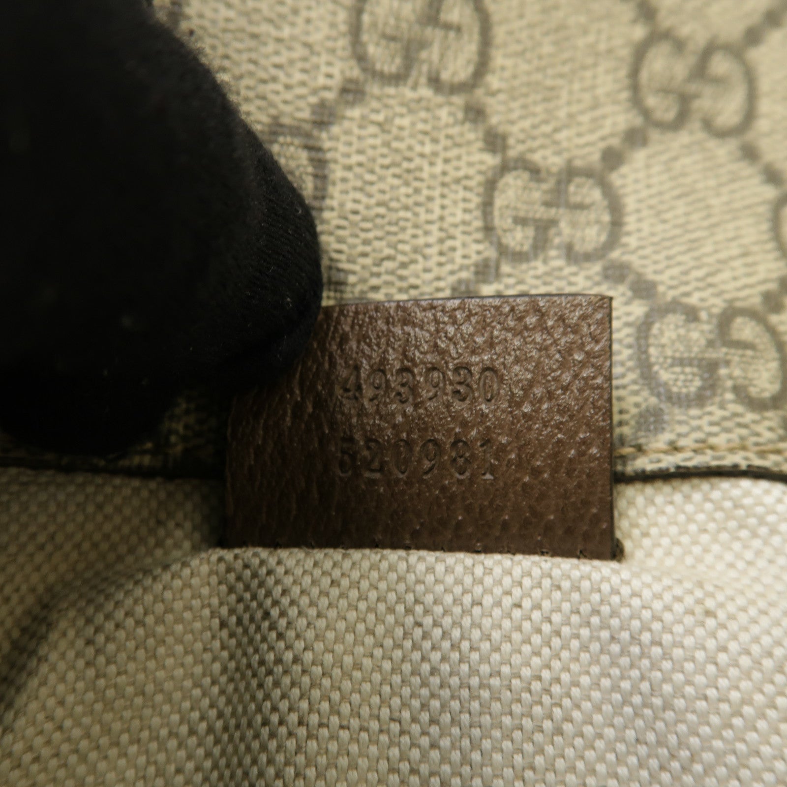 GUCCI 塗層帆布Neo Vintage GG金扣腰包啡色