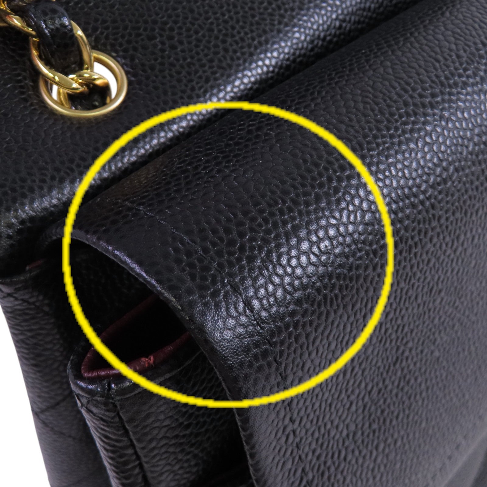 CHANEL 牛皮皮革Maxi Classic金扣鏈帶肩背袋