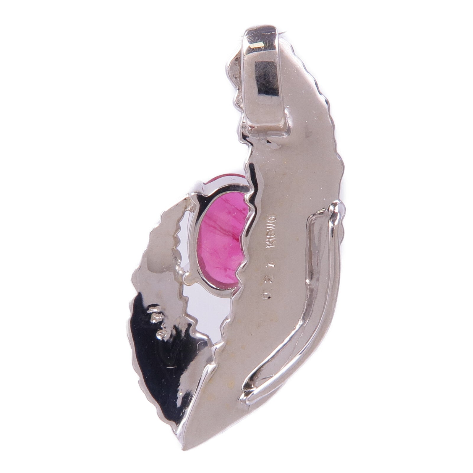 JEWELRY 【激減優惠】18K白金Ruby Diamond Pendant Top紅寶石/鑽石吊墜