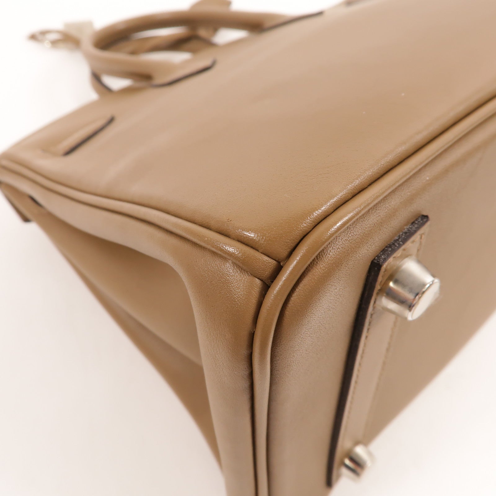HERMES Jonathan皮革Birkin 25手挽袋Beige De Weimar