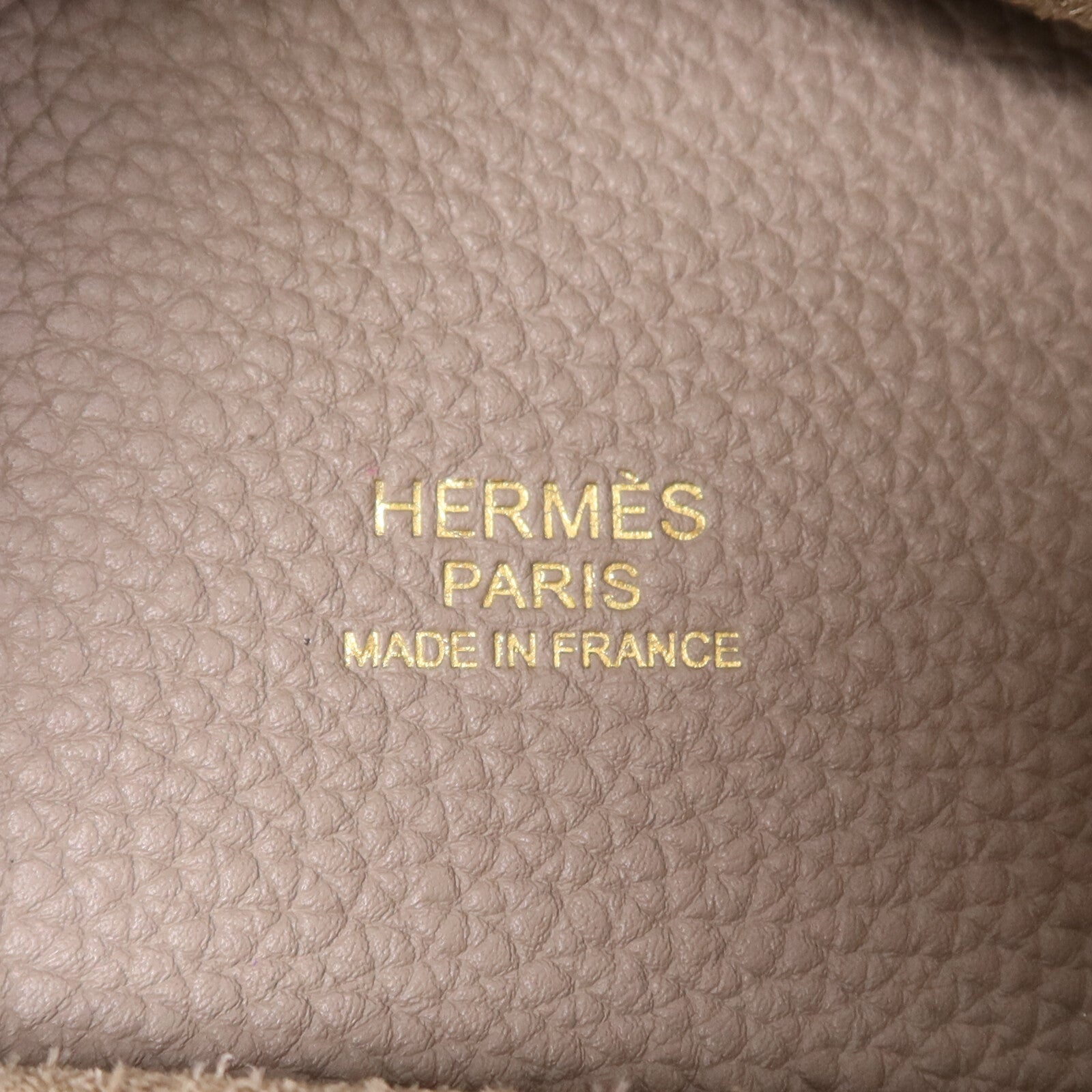 HERMES Togo皮革Picotin MM金扣手挽袋Asphalt