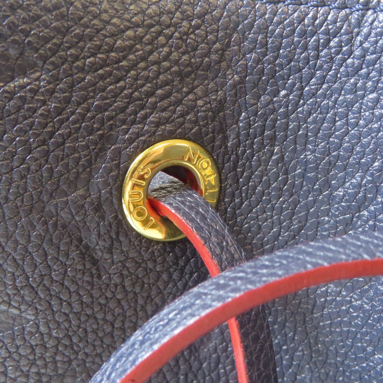 LOUIS VUITTON Monogram Empreinte Noe Noe MM金扣手挽肩背兩用袋深藍色