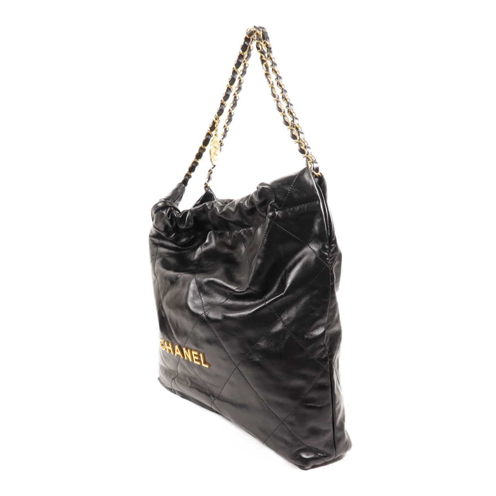 CHANEL 牛皮皮革Chanel 22 Medium金扣鏈帶肩背袋