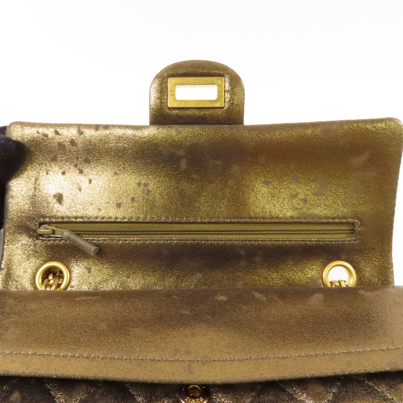 CHANEL 牛皮皮革2.55金扣鏈帶肩背袋