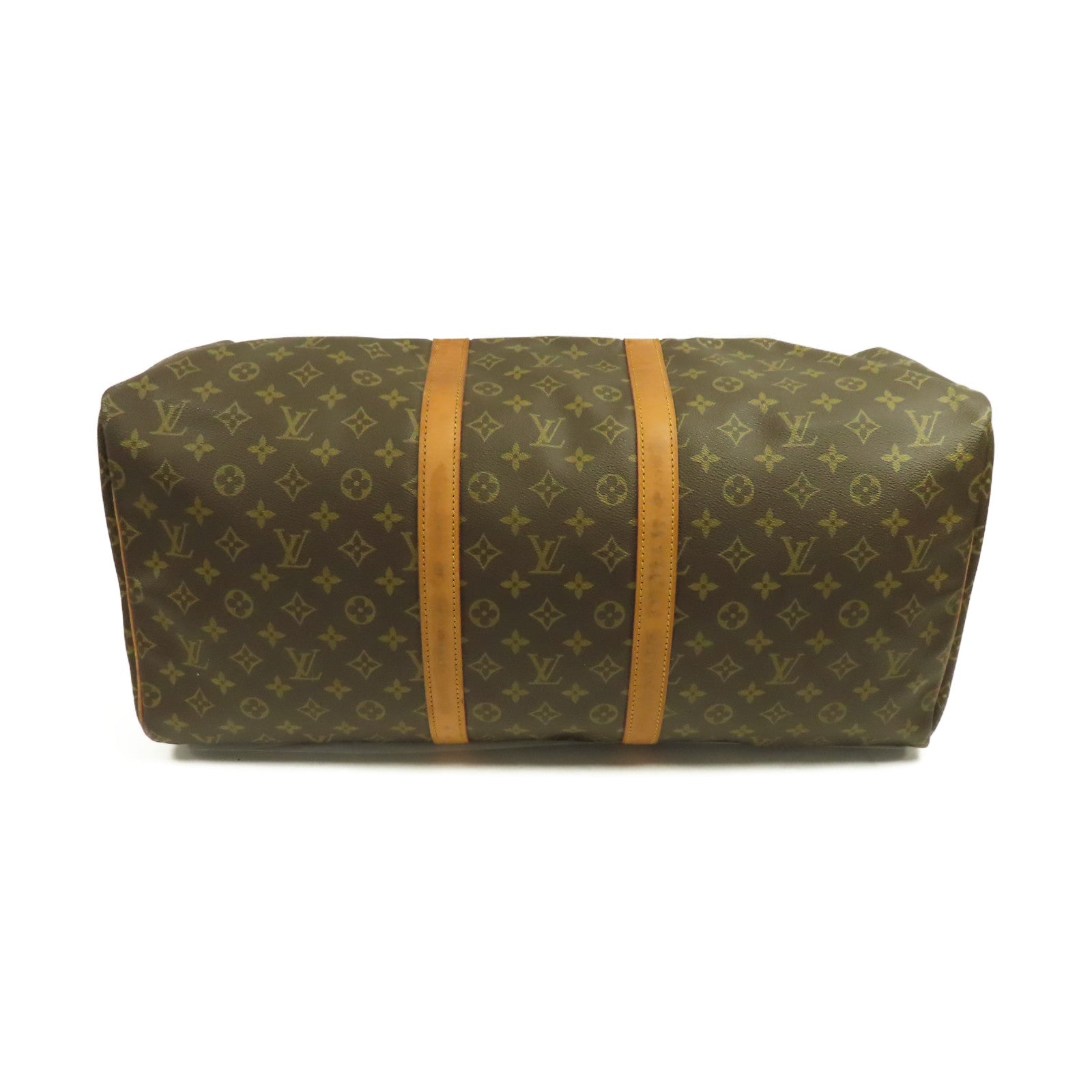 LOUIS VUITTON Monogram Keepall 55金扣波士頓包啡色