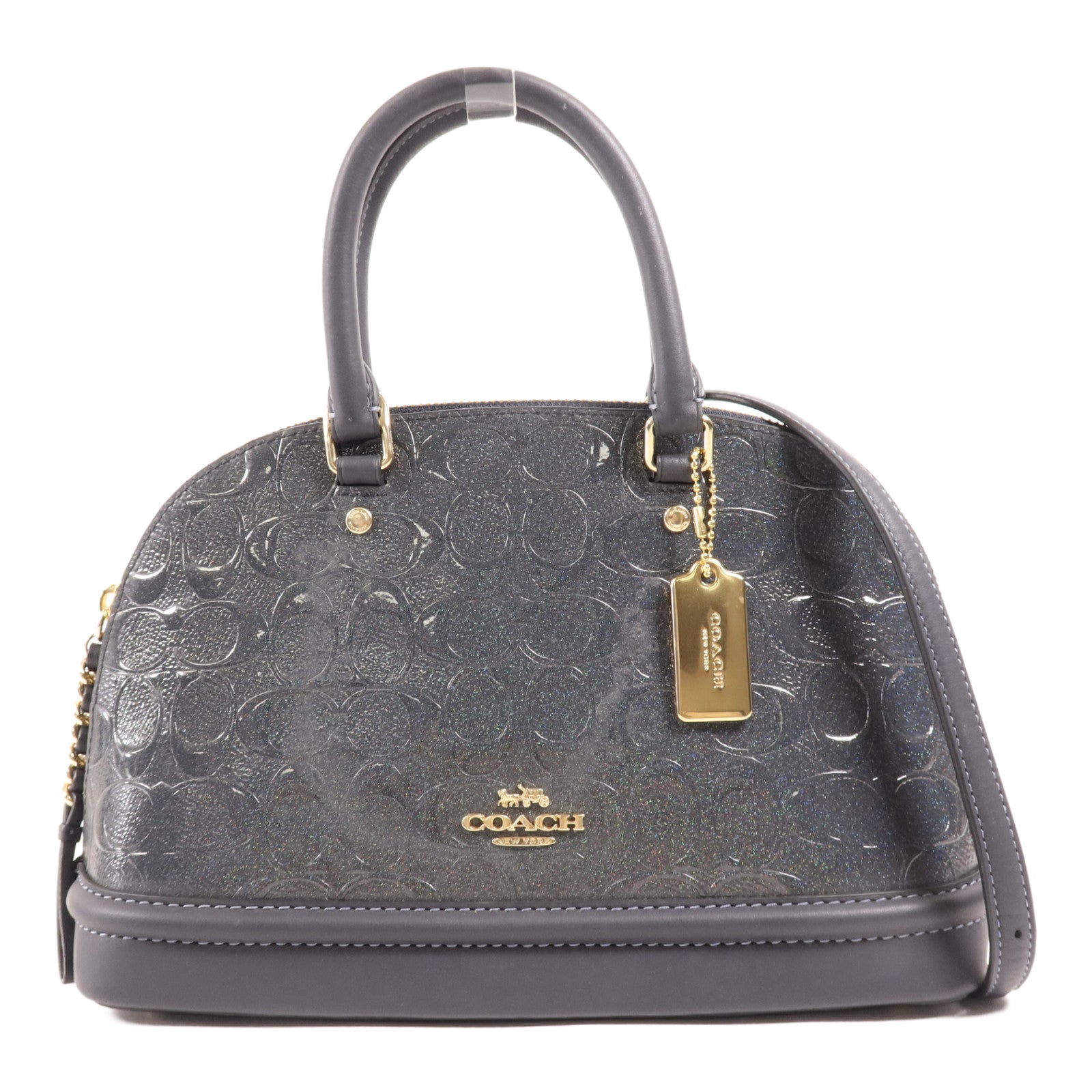 COACH 漆皮皮革/牛皮皮革2 Way Shoulder Bag金扣手挽肩背兩用袋