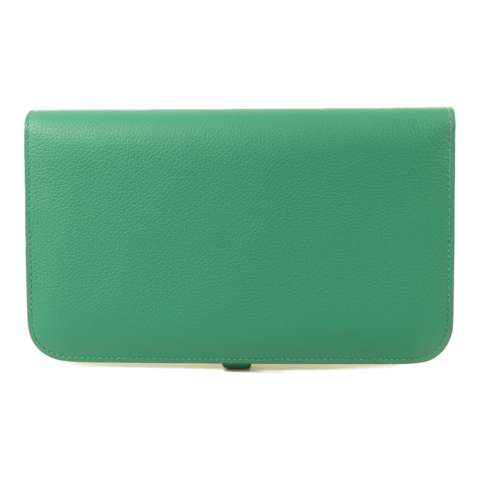 HERMES Evercolor皮革Dogon GM長錢包Vert Verone
