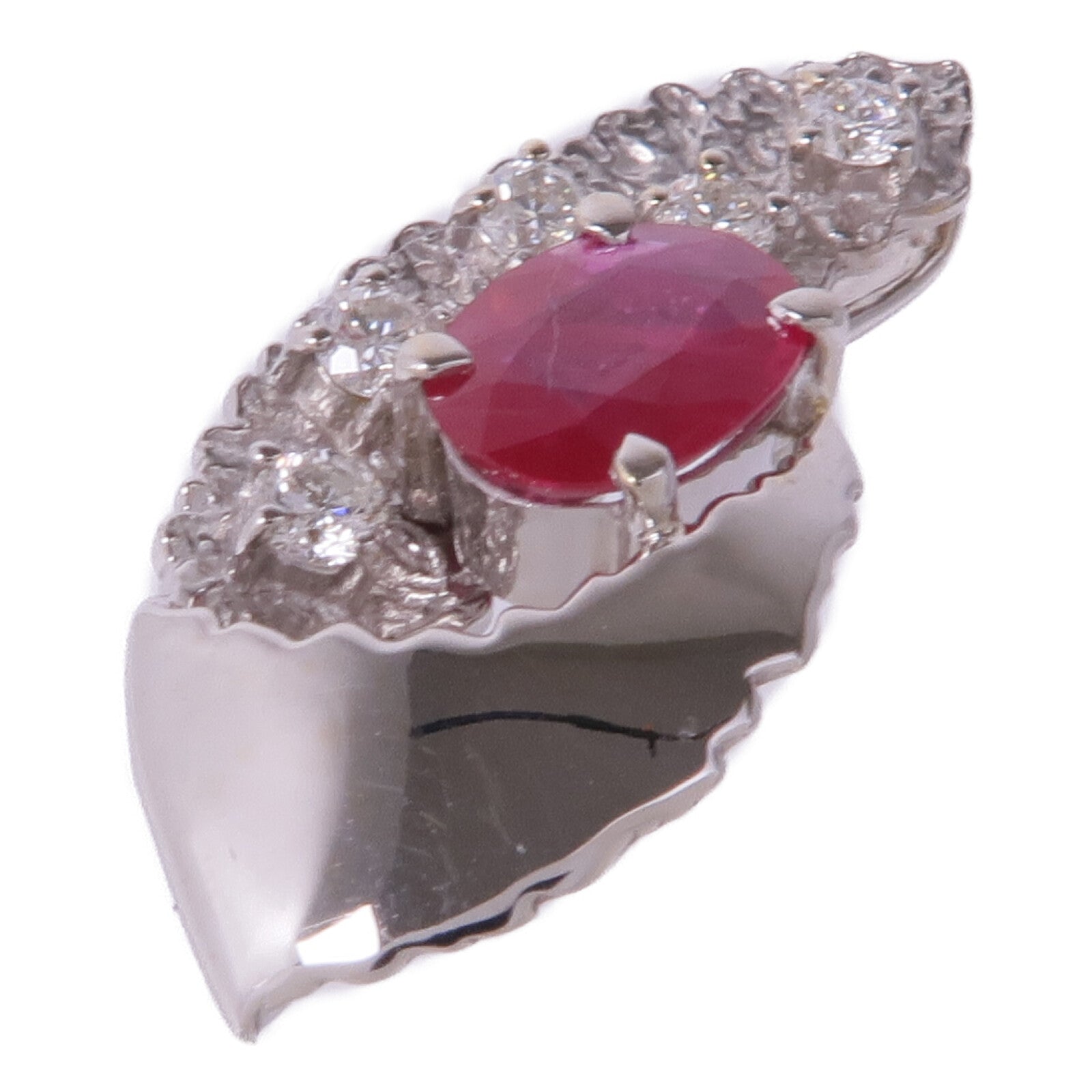 JEWELRY 18K白金Ruby Diamond Pendant Top紅寶石/鑽石吊墜