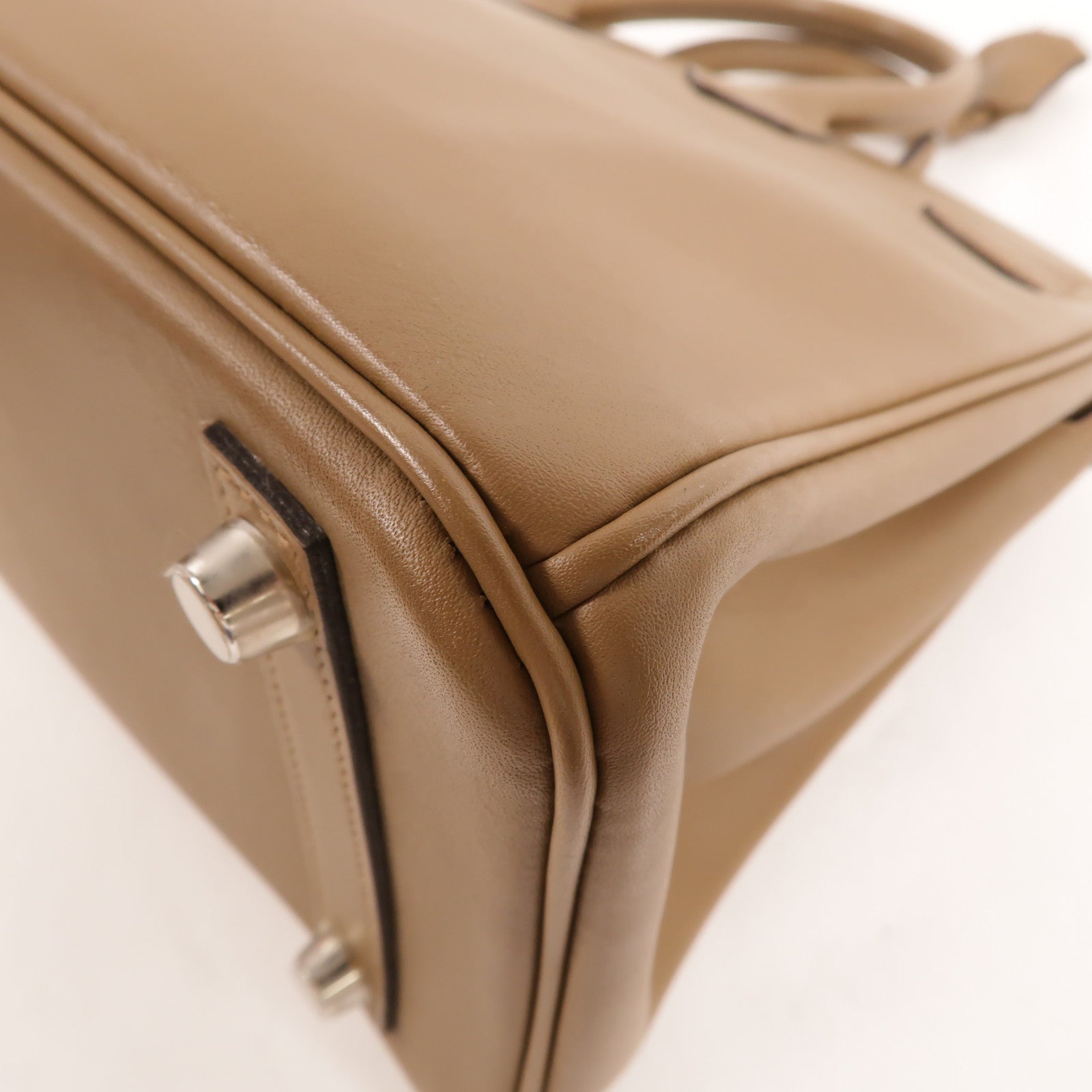 HERMES Jonathan皮革Birkin 25手挽袋Beige De Weimar