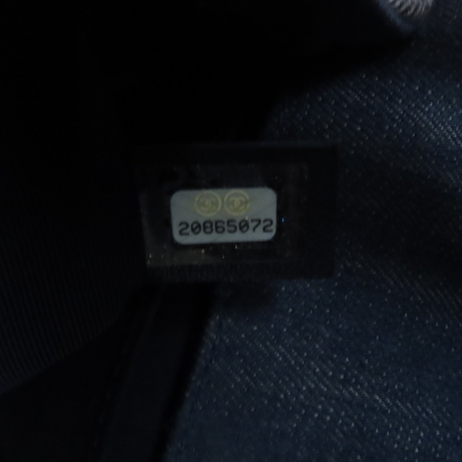 CHANEL 【激減優惠】斜紋牛仔布Chevron Boy 25銀扣鏈帶肩背袋藍色