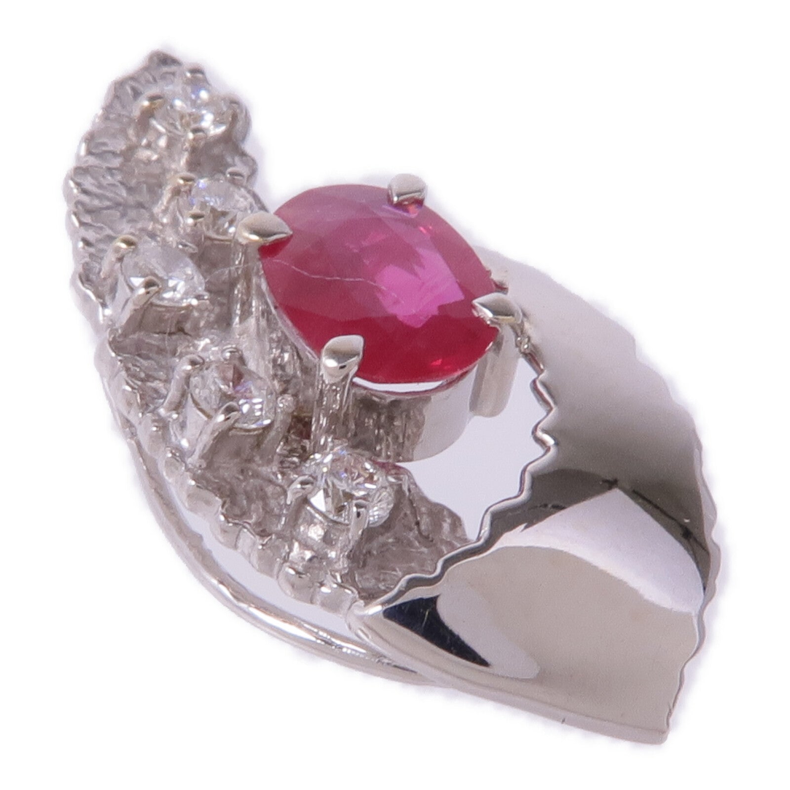 JEWELRY 【激減優惠】18K白金Ruby Diamond Pendant Top紅寶石/鑽石吊墜