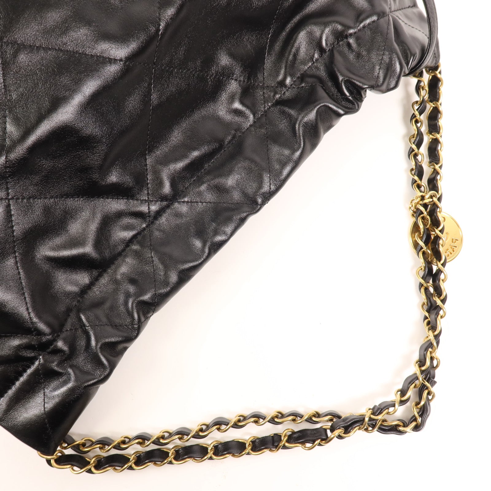 CHANEL 牛皮皮革Chanel 22 Medium金扣鏈帶肩背袋