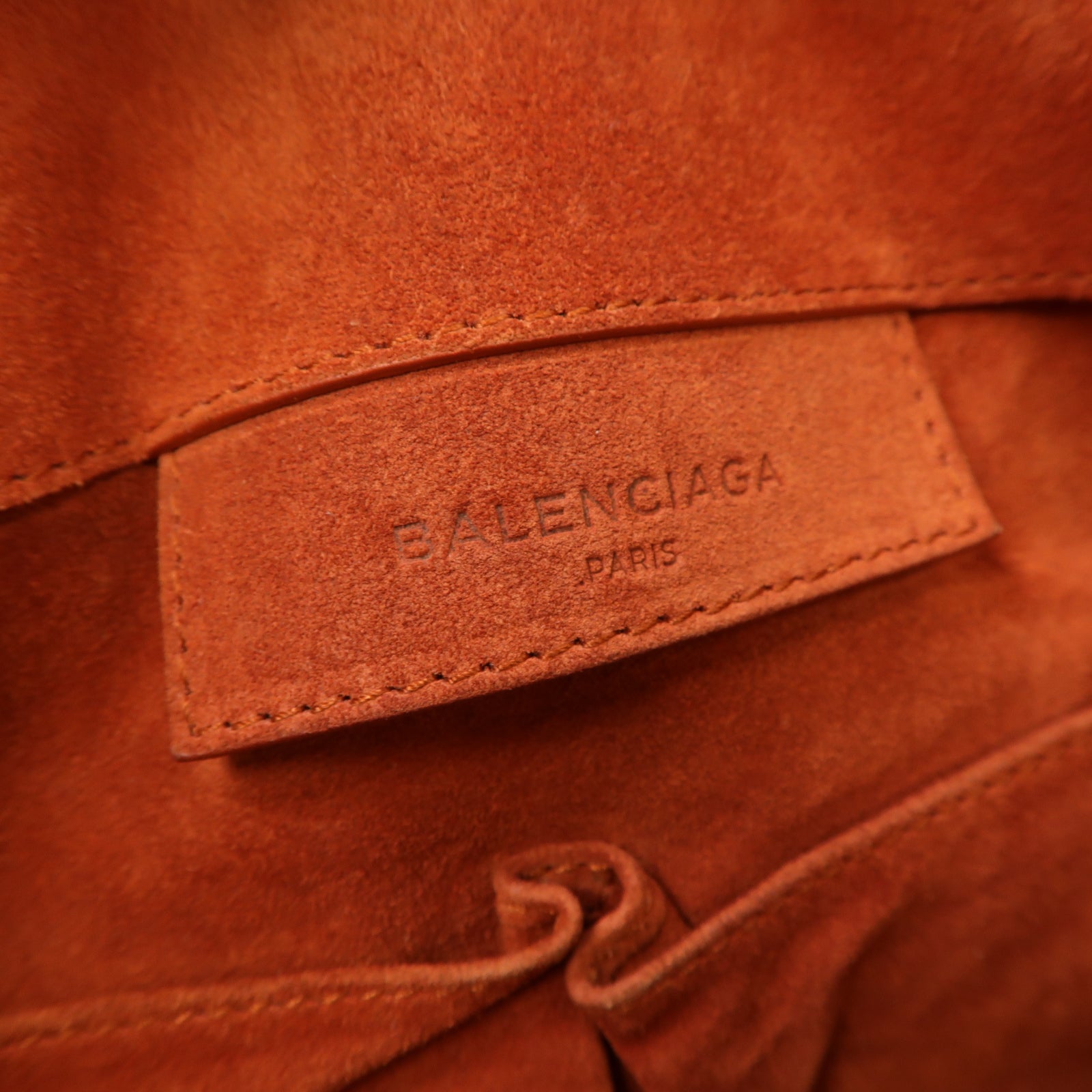 BALENCIAGA 【激減優惠】麂皮皮革Zip Papier銀扣手挽袋橙色