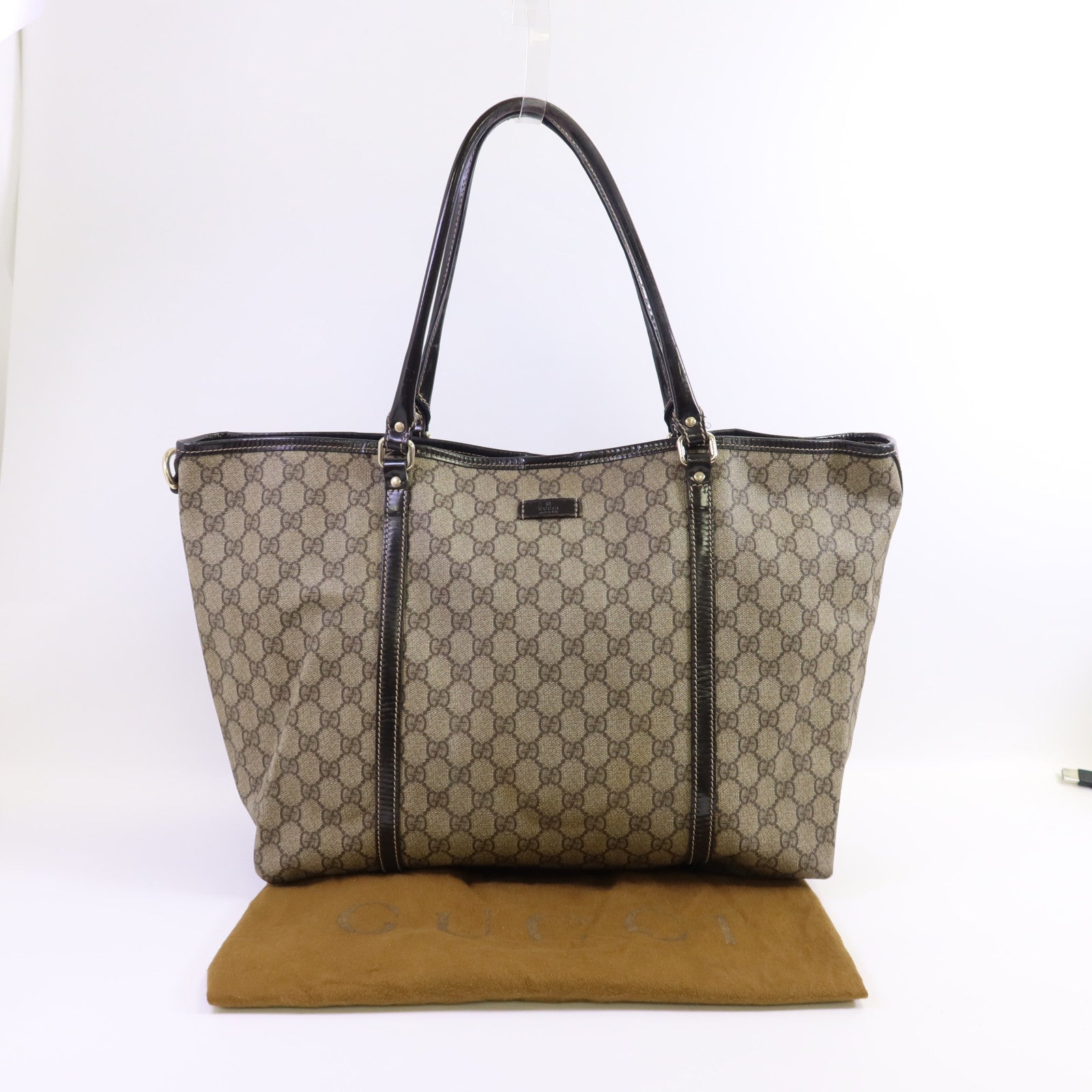 GUCCI 塗層帆布Tote Bag金扣肩背袋