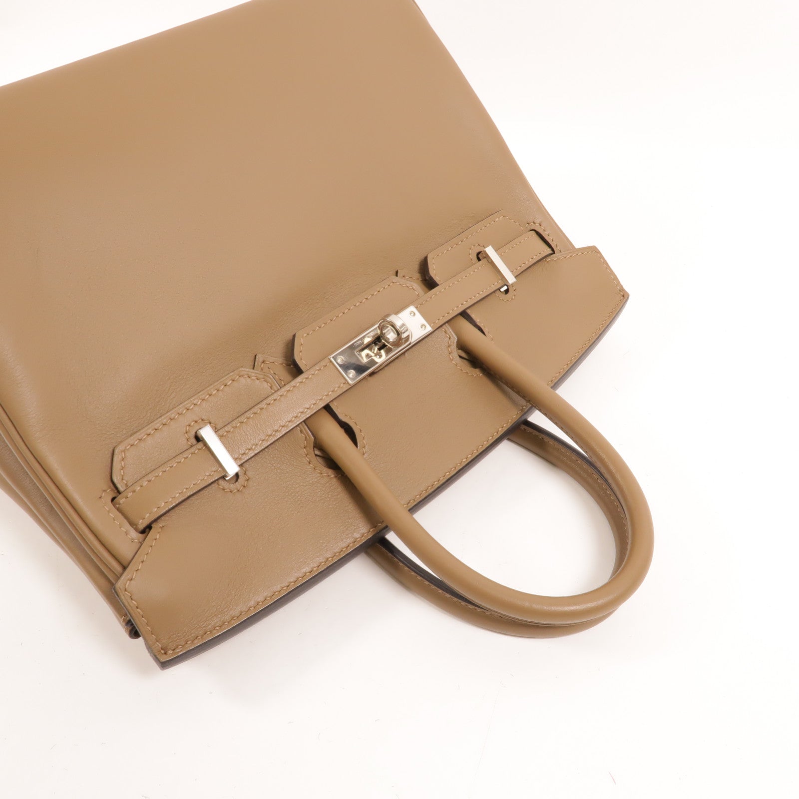 HERMES Jonathan皮革Birkin 25手挽袋Beige De Weimar