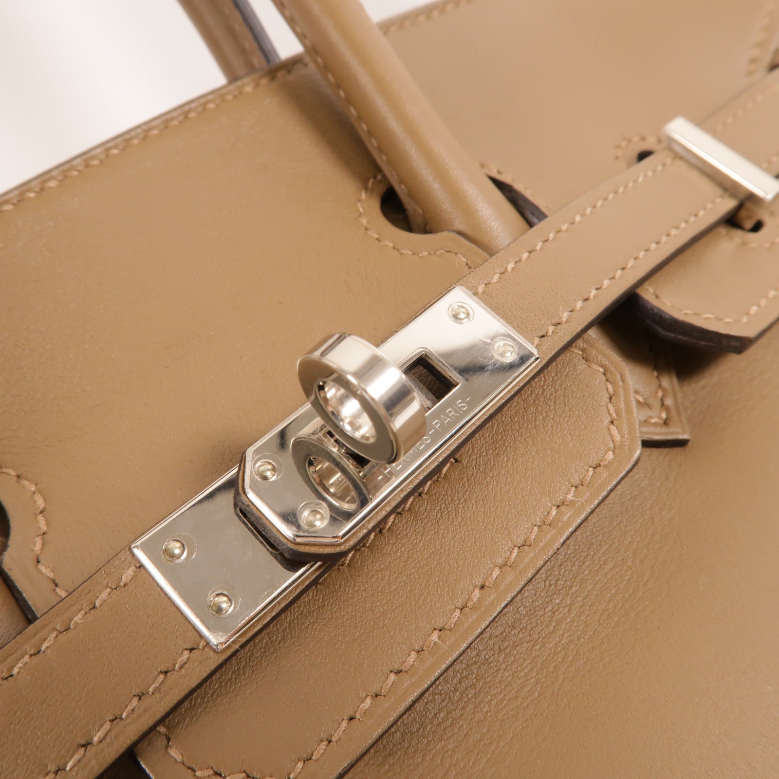 HERMES Jonathan皮革Birkin 25手挽袋Beige De Weimar