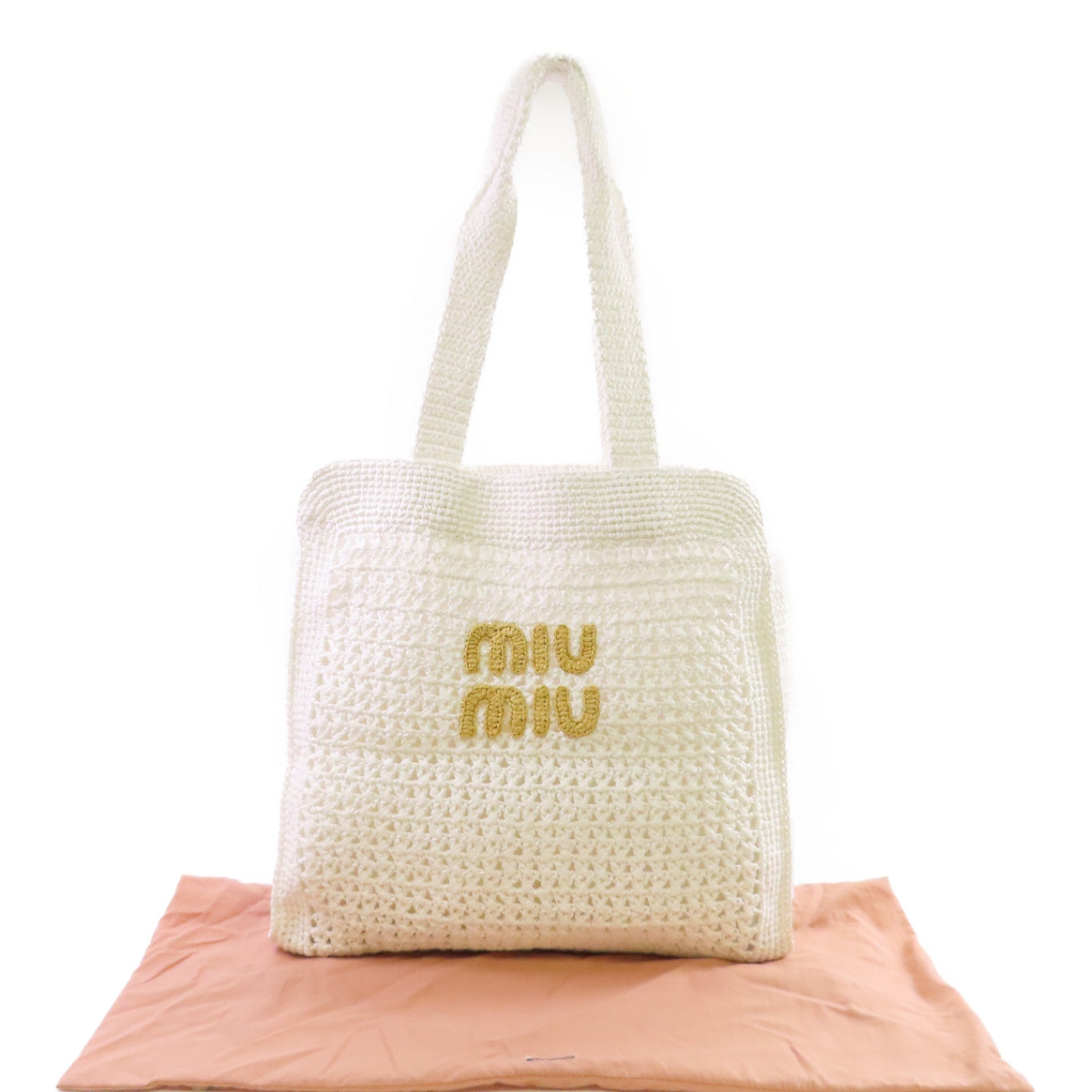 Miu Miu 【激減優惠】PVC Tote Bag金扣肩背袋白色