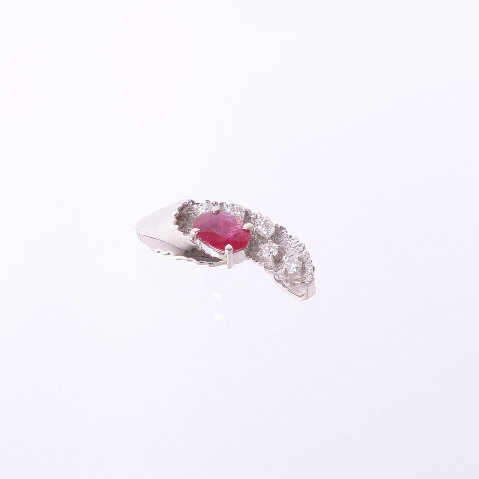 JEWELRY 【激減優惠】18K白金Ruby Diamond Pendant Top紅寶石/鑽石吊墜