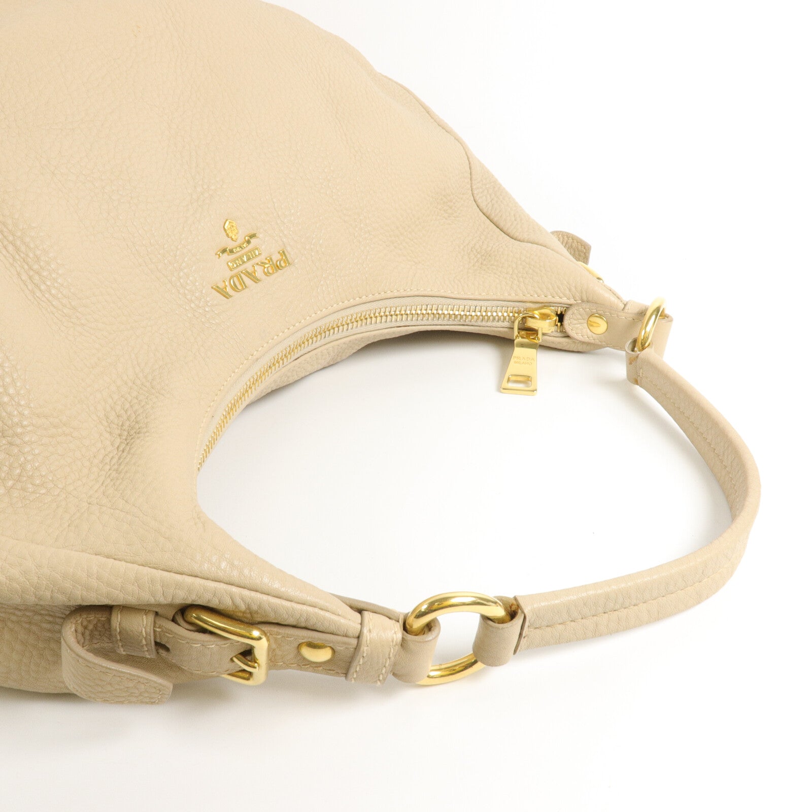 PRADA 牛皮皮革Vitello Daino Hobo Bag肩背袋